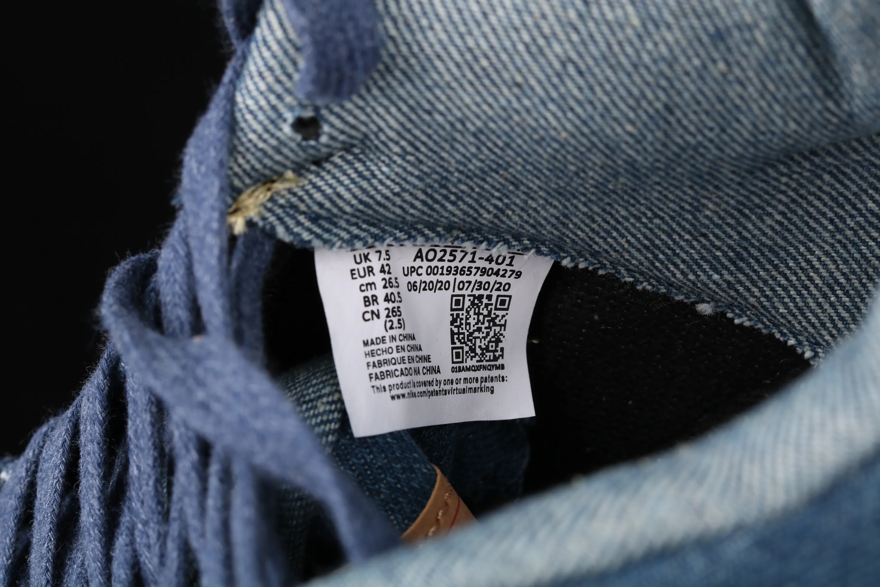 All categories Air Jordan Jordan series basketball shoes Air Jordan 4 G version Levi’s x Air Jordan 4 Denim AJ4 Joe 4 Levis joint denim blue AO2571-401